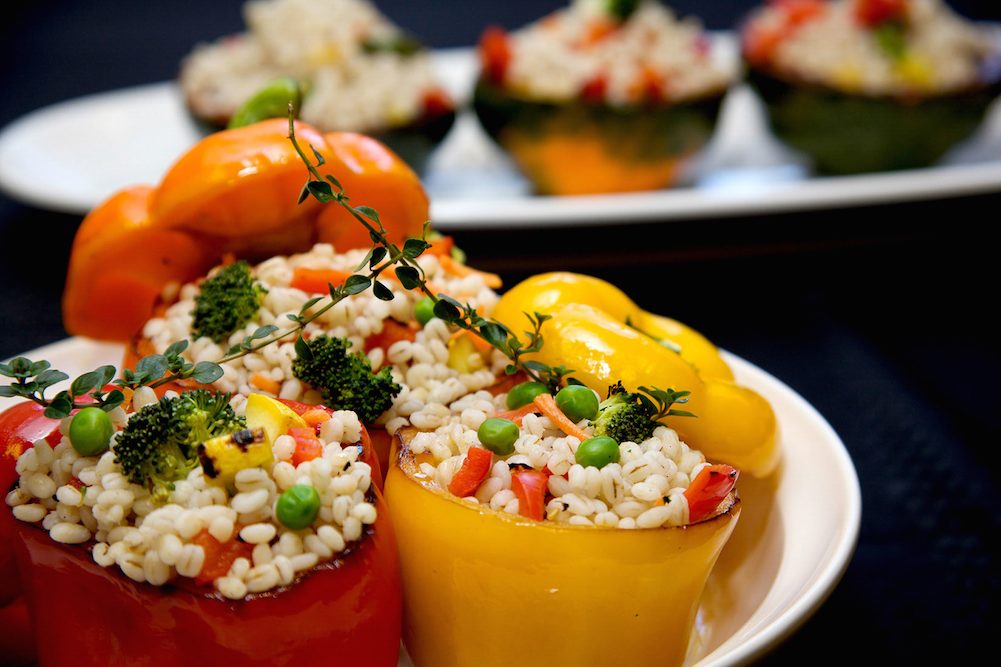 Barley-stuffed peppers